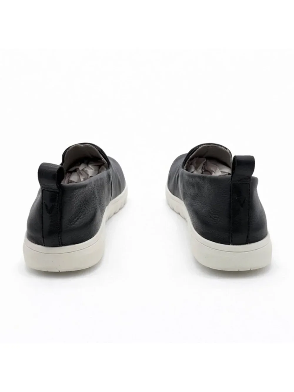 VIONIC Uptown Willa Black Leather Slip On Sneakers Womens 9.5 WIDE Arch Support
